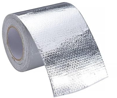 Hitzeschutzband,Auspuff Hitzeschutzband 5M x 5cm Auto Motorrad Rohr Fiberglas Hitzeschild Selbstklebende Reflektierende Folie Band Wärmedämmung Band Auspuff Band