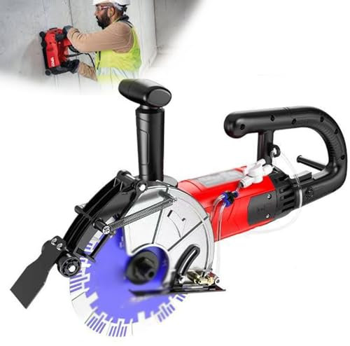 星姿 Wall Chaser,Electric Handheld Concrete Wall Cutting Machine,2800W High Power Cutting Brick Concrete Slotting Machine,With 140° Adjustable Guard,Dual Spray Water Outlet,8000r/min