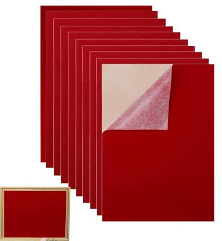 Generic Filz zum Aufkleben, selbstklebende Filzfolie – 10 Blatt selbstklebender Bastelfilzstoff im A4-Format – Tapete zum Aufkleben, Filzstoffbögen, Bastelfilz