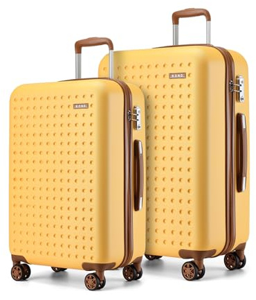KONO Koffer Reisekoffer Trolley Kofferset 2 Teilig von ABS+PC Hartschalenkoffer mit TSA-Schloss, 4 Rollen Koffer Trolley