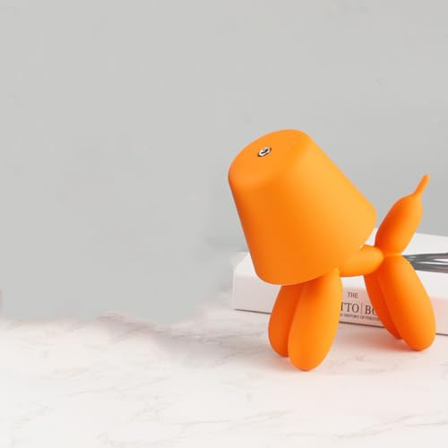 AoLa Table Lampe LED Rechargeable Décoration Ballon Chien Lampe Bureau avec contrôle Tactile Variateur d'intensité Lampe de Chevet USB sans Fil Créatif Cartoon Animaux Chien Lampe Enfant,Orange