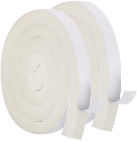 Aiglille Weather Stripping Door Seal 1 Inch W X 1 Inch T, Open Cell Air Conditioner Foam Insulation Window Seal, Total Length 13 Feet (6.5ft x 2 Rolls)