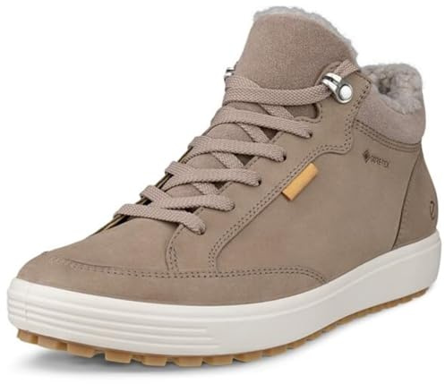 ECCO Women's Soft 7 Tred Warm Gore-Tex Waterproof Mid-Cut Ankle Boot, TAUPE NUBUCK, 7-7.5