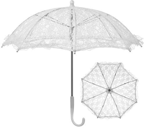 Healvian Vintage Spitze Regenschirm Romantischer Regenschirm Für Hochzeit Braut Bühnenauftritt Requisiten Klein
