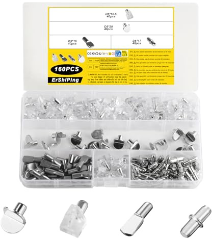 ErShiPing 160 Regalbodenträger Bodenträger für Einlegeböden Halter,5/6mm