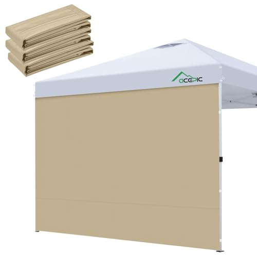 Acepic 3 Lot de 3x3m parois latérales pour Tonnelle de Jardin, Tente de fête,Tonnelle Pliante,Tissu 210D Oxford Protection PA Contre Le Vent et la Pluie,Blanc(Tente à auvent Non Incluse) (Kaki, 3pcs)