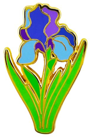 Vermegoint Enamel Pin,Blue Flag Iris Lapel Pin,Enotion Support Brooch,DIY Decor Collection,Birthday Wedding Anniversary Memorial Day Funeral Social Charity Party Flower Badge,Pin for Plant Lover