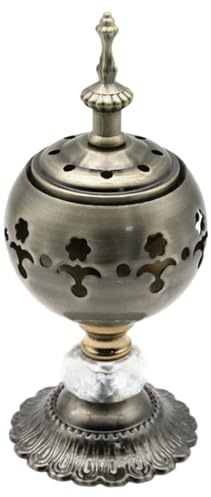 Catholic Incense Burner, 7x3in Vintage Decorative Metal Incense Burner Holder, Elegant Aromatic Stove for Aromatherapy, Yoga and Spa Censer