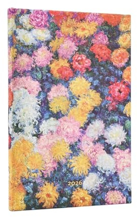 Paperblanks | 2026 I Crisantemi di Monet | I Crisantemi di Monet | 12 Mesi | Maxi | Verticale | Chiusura con Fascia Elastica | 160 Pg | 100 GSM