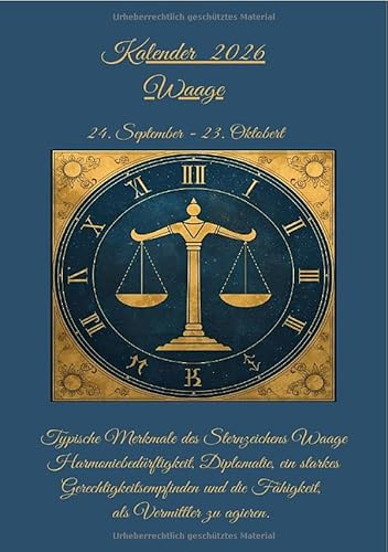 Sternzeichen Waage Kalender 2026: Kalender 2026