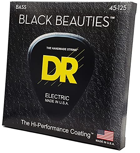 DR Strings Bass-Saiten Black Beauties, Bass-Seiten vernickelt, schwarz beschichtet, auf rundem Kern, BKB5-45 Med 5 String Bass (45-125)