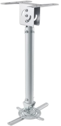 Manhattan 424851 Universal Deckenhalterung für Beamer bis zu 20 kg ( Stange neigbar schwenkbar und höhenverstellbar ) Aluminium silber