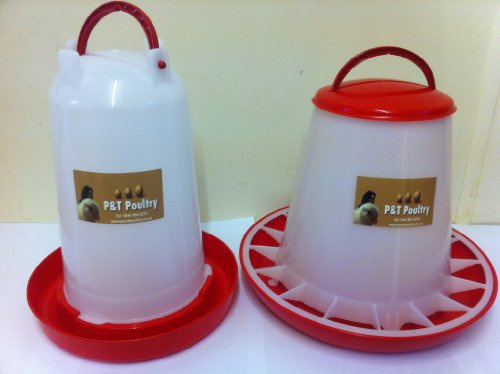 P&T Futter- und Wasserspender-Set für Geflügel, 3 kg und 3 l