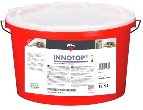 Keim Innotop 5L – Sol-Silikatfarbe für innen, diffusionsoffene Wand- & Deckenfarbe, mineralisch matte Innenfarbe für Neu- & Renovierungsanstriche