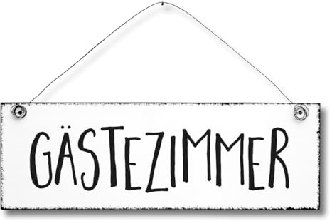 Gästezimmer - Türschild Dekoschild Wandschild aus Holz 10x30cm - Holzdeko Holzbild Deko Schild