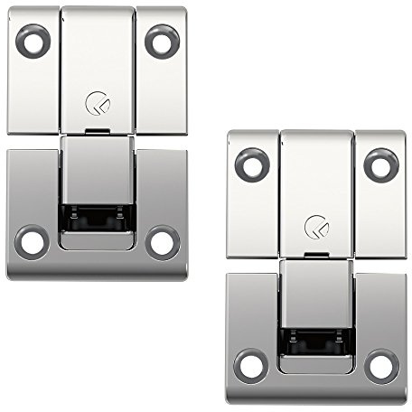 Gedotec Klappenbeschlag Schrank-Tür Klappenscharnier 3D verstellbar - KIMANA | Möbelscharnier 3-teilig | Stahl vernickelt | Türscharnier für Möbel & Klappen | 2 Stück - Schrank-Scharnier zum Einlassen