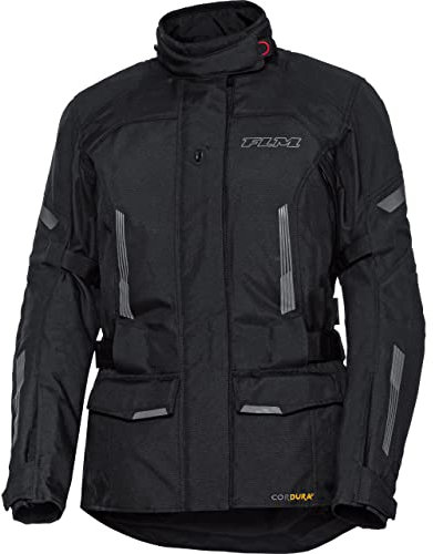 FLM Damen Touren Textiljacke 3.0 - Wasserdicht & Atmungsaktiv - CORDURA - Schwarz - Protektoren EN 162 schwarz L