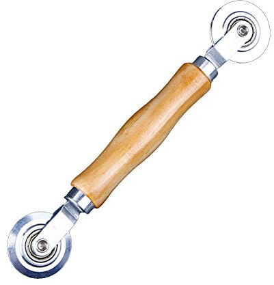 Werkzeug Einzieher Einroller für Keder Gummischnur aus Aluminiumlegierung und Holzgriff, Doppelrad, Kederband gummi Kederschnur als Fliegengitter Insektenschutz Ersatzteil Zubehör (Kedereinroller)