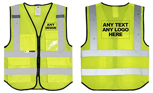 Salzmann Gilet rifrangente ad alta visibilitá con logo individuale - Gilet in rete con stampa - Realizzato con nastro riflettente 3M