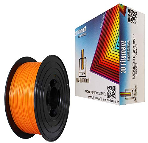OWL-Filament 3D-Drucker PLA 1,75mm 1kg Spule Rolle (Orange Transparent)