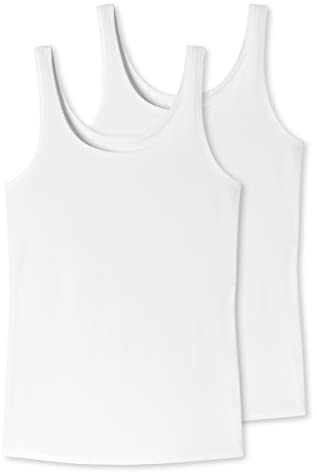 Uncover by Schiesser Damen Unterhemden mit Breiten Trägern (DE/NL/SE/PL, Alphanumerisch, M, Regular, Regular, 2 x weiß)