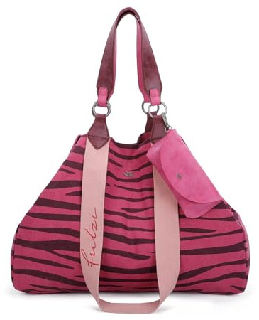 Fritzi Izzy Canvas Shopper Baumwollmix Damen Handtasche Festival City Beach vegan abnehmbares Brillenetui 36 x 50 x 16 cm – Schwarz, Rosa, Orange, Lila, Grün, Blau, Pink, Beige, Gelb
