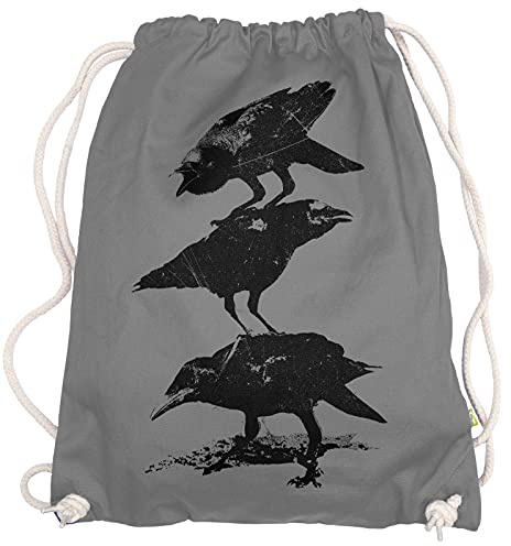 Ma2ca® - Crows Krähe Krähen Gymsac Turnbeutel - Stoffbeutel Tasche Hipster Sportbeutel Rucksack Bedruckt Vogel Vögel