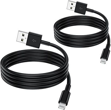 2 Pack Apple MFi Certified Lightning to USB Cable 2m - Fast Charging Cable for iPhone 13/12/12 Mini/11/11Pro/Max/X/XS/XR/XS Max/8/7/6/iPad