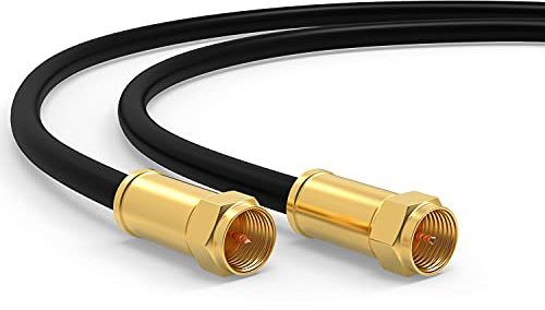 RedStar24 Premium 10m SAT Kabel - Klasse A+ Digital Koaxialkabel - F-Stecker Antennenkabel für TV, Internet Router & Modem - Unterstützt HD, 4K UHD, DVB-S/S2 - Hochwertiges Satellitenkabel Schwarz