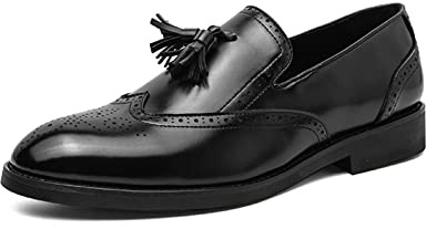 Mocassins Homme Faux Cuir décontracté Plats Flâneurs Respirant Chaussures habillées Mocassins Glands pour Les fêtes Négociations d'affaires Mariages BL 44