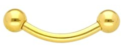 OTHER Piercing Augenbrauen Banane Titan Curved Barbell Piercing Lippenpiercing Augenbrauenpiercing Damen Herren Labret Septum Ring Helix Rook Ohr Schmuck Piercings Gold 1,2x8x3 mm