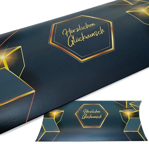 5er set Geschenkverpackung Geldgeschenk Hochzeit Geschenkidee Geburtstag Kissenbox groß 24x3,2x11,7cm Herzlichen Glückwunsch Geldgeschenk | Nix-Geschenk