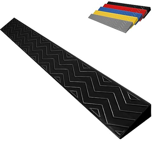 SIDID Rollstuhl Rampe Rollstuhlrampe Türschwelle Haushalt rutschfeste Bordsteinrampe 1 Bis 6 cm Hoch, für Fahrrad, Rollstuhl, Saugroboter, Lager, Garage(Black,100x10x3cm)