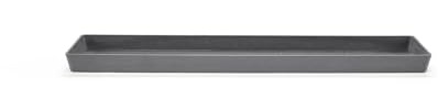 ECOPOTS Soucoupe Rectangular 45 New Gris - 43,5 x 15,5 x H. 3,3 cm