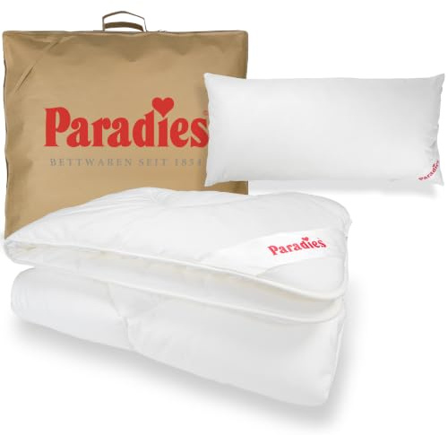 PARADIES Bettdecke 135x200 Set mit Kissen 40x80 - Prima Ganzjahresdecke | Bettzeug 135x200 Set, Pflegeleicht, Waschbar, inkl. Kissen mit Reißverschluss, Made in Germany