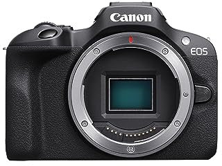 Canon EOS R100 (Body) - Compact Mirrorless Digital Camera - 24.1 MP, 4K Resolution - Dual Pixel CMOS AF, DIGIC 8 Processor - 6.5 FPS Continuous Shooting - Face & Eye Detection, Bluetooth, Wi-Fi, GPS