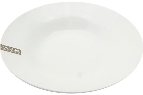 BARGAINS-GALORE Set of 6 Rimmed Porcelain Plates - Plain Dinnerware Set | Kitchen Microwave & Dishwasher Safe, Ideal for Serving & Dining | Suitable for Home & Restaraunts