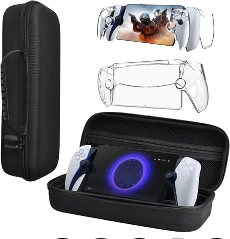 AZURAOKEY Coque de protection en EVA compatible avec Playstation Portal, résistant aux éclaboussures, sac de rangement portable avec étui de protection en polycarbonate transparent pour Sony