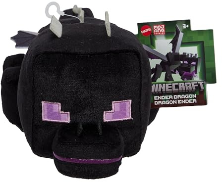 Mattel Minecraft mjuk Enderdrake, mjuk docka, tv-spelsinspirerad samlarleksak, 20,3 cm HWH32