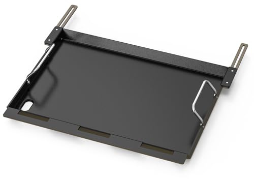 Stanbroil Plancha universal de tamaño completo para parrillas de gas de 3 quemadores, parrilla de cocina con revestimiento antiadherente, parrilla plana con soporte retráctil, color negro