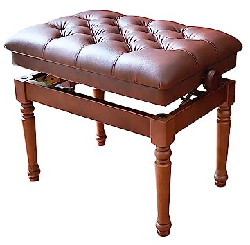 MNBVH Sofa, Leder, Klavierbank, Moderner Solo-klavierhocker, Tastaturbank, Schminkhocker In Walnuss, 60 X 40 X 50–60 cm
