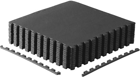 CAP Barbell 2-Pack of Exercise Puzzle Mats 24x24 x 1/2 T Pattern-Black