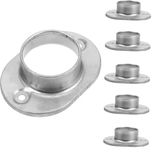 Gadpiparty 6 Stück Pfosten Grundplatten für 48mm Rundrohr Bodenflansch aus Zinkstahl Silber für Stabile Außenmontage