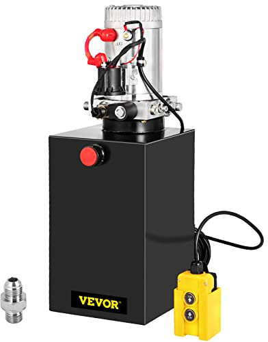 VEVOR Pompa idraulica facile da 15 l, rimorchio ribaltabile, pompa idraulica, aggregato ad azione semplice, 12 V, 3200 PSI, pressione massima 1,6-3 kW