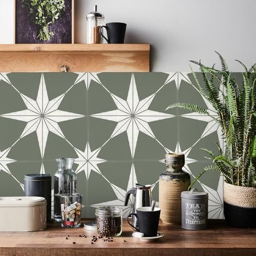 HORIWE Klassische Fliesenaufkleber Wandfliese Aufkleber 24 Stück PVC Fliesensticker Fliesen Folie Selbstklebende Tapete Wasserdicht Wandaufkleber für Küche, Schrank, Möbel, Tisch