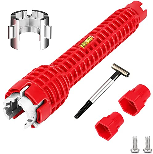 Basin Wrench 8-in-1 Tape Spanner Multi-Functional Plumbing Tool for Tight Spaces Faucet and Sink Installer Tool Faucet Installation & Bath Repair Comfort Grip Professional Easy-to-Use for Home Repair