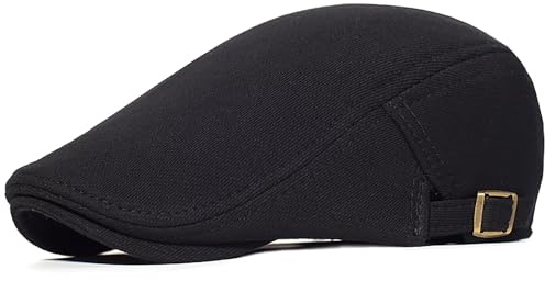 Bigoco Schiebermütze Herren Schirmmützen Baskenmütze Newsboy Beret Hut,Flatmütze Baumwolle 1920 Stil Einstellbare Cabbie Gatsby Barett Cap