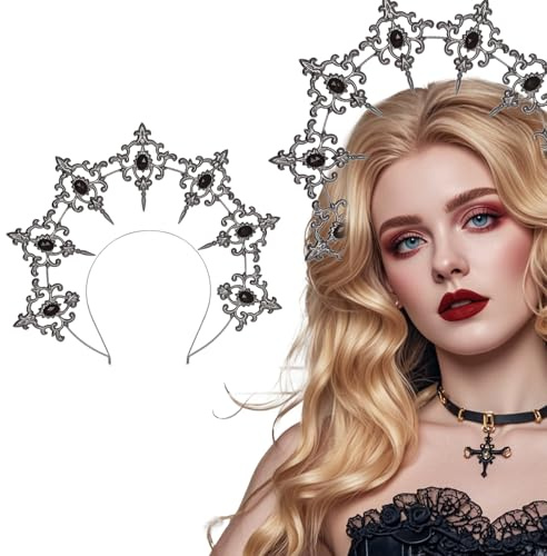 Lufdegim sol halo huvudbonad mörk stil tillbehör gotiska hårband karnevalstillbehör Halloween-accessoarer Mardi gräs party avslutningsbal rekvisita
