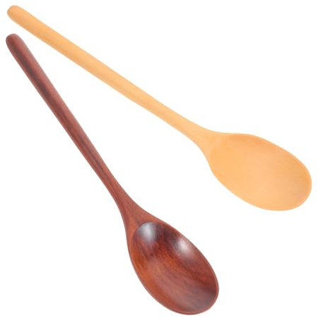Cabilock 2stücke Langer Holzlöffel Mit Japanischem Stil Für Suppen Und Mischen Holzrührlöffel Mit Langem Griff Zum Kochen Und Servieren Für Salate Und Saucen