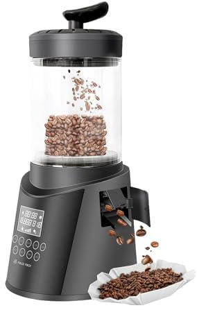 MAGO MAGA Smart Home Coffee Bean Roaster, Digital Display, Auto and Manual Modes, 300g Capacity Smokeless Chaff Collection, Transparent Viewing, Auto-Cooling, 230V